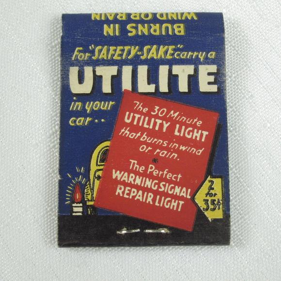 3 Vintage Matchbook Covers Utilite, Acme Batteries, McClaren Tires Autocrat RARE - Picture 6 of 12